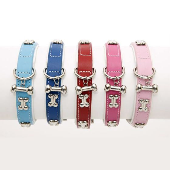DOGUE Bones Leather Dog Collar